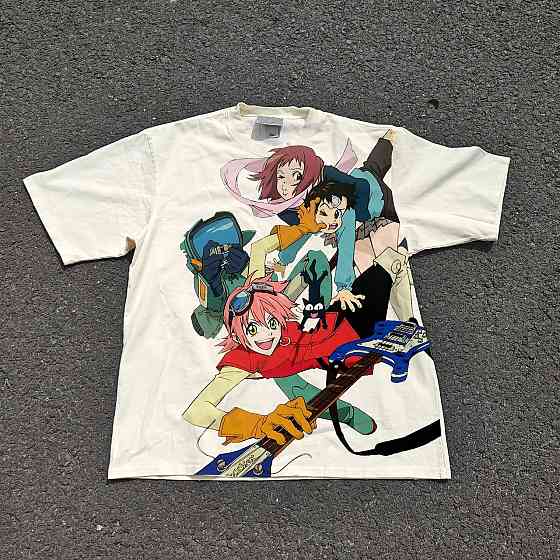 Футболка для мальчика с принтом аниме ФЛКЛ Флкл Маин Каст оверсайз (рост от 165 до 180 ) Черний Днепр