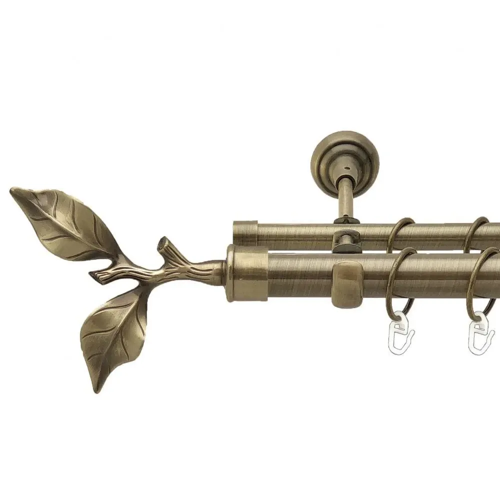 Карниз Orvit Листок Троянди металевий дворядний відкритий гладка труба кільце металеве Антик 25\16 мм 300 см Львов - изображение 1