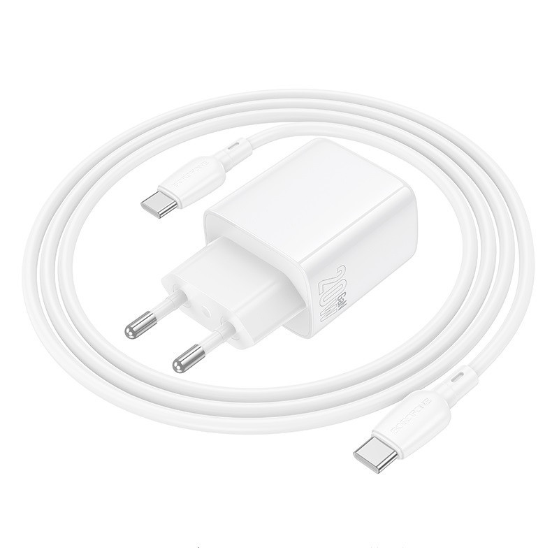 Мережевий зарядний пристрій BOROFONE BN27 Fuente PD20W+QC3.0 charger (EU) White Одеса - фото 7