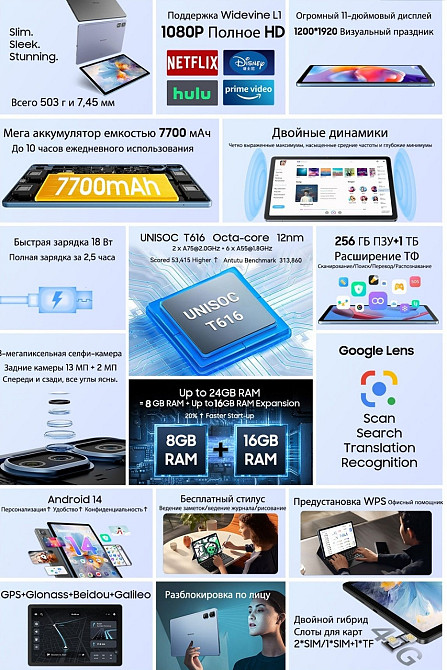 Blackview Tab 16 Pro 8\256 Grey 4G LTE планшеты. Киев - изображение 3