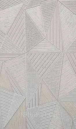 Шпалери вінілові на флізеліні AdaWall Omega1.06х10 геометрія 3д білі скручені срібло 23204-2 Київ