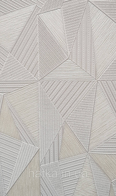 Шпалери вінілові на флізеліні AdaWall Omega1.06х10 геометрія 3д білі скручені срібло 23204-2 Київ - фото 2