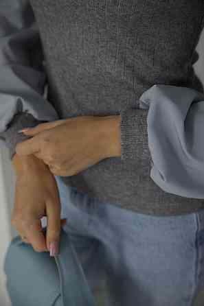 Жіноча елегантна кофта гольф у рубчик "Dazy" | Норма та батал Сірий, 46-48 Київ