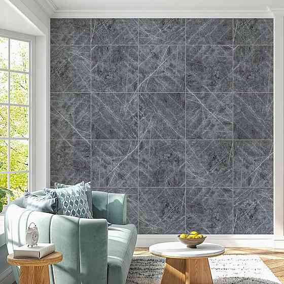 Декоративная ПВХ плита 600х600х3мм Серый натуральный мрамор (S) SW-00001627 Днепр