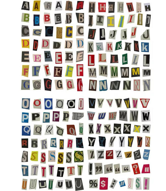 Набір вінтажних наклейок з англійськими літерами для скрапбукінгу та декору Київ - фото 3