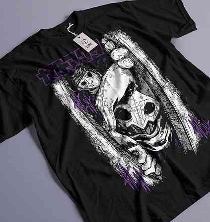 Футболка для хлопчика з аніме принтом Гакхіакута Томе Джапанесе Танкобон оверсайз (зріст від 165 до 180) Чорний AnimeJ0958m Дніпро