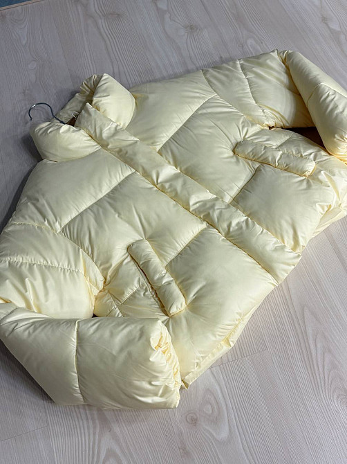 Куртка женская Haiziyuan 8606 короткая пуффер с воротником желтая, желтый, XL Киев - изображение 2