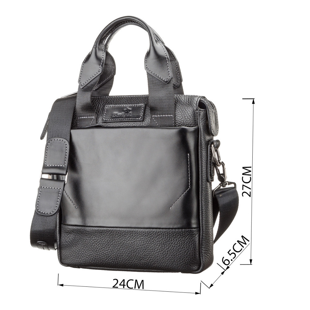 Сумка мужская SHVIGEL 11121 кожаная Черная Киев - изображение 4