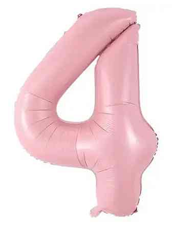Цифра шарик 4 розовая 30