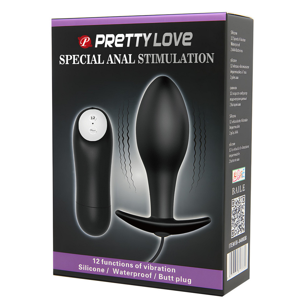 Анальна пробка - Pretty Love Special Anal Stimulation Vibrating Butt Plug Black Sex Aura Київ - фото 9