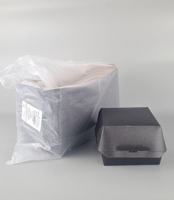 Коробка клейова "БУРГЕР Black" 145*145*100 ламінована (50 шт.) Харків - фото 3