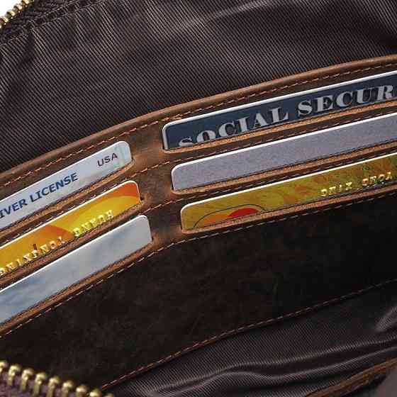 Красивая барсетка мужская в коже Crazy horse Vintage 14954 Коричневая Киев