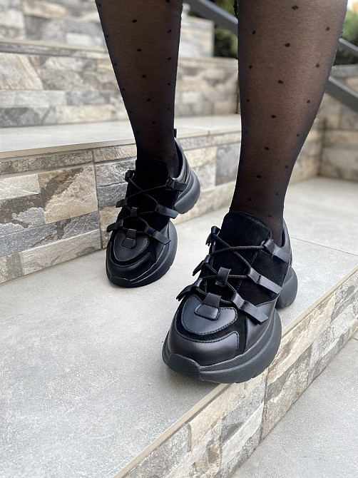 Vanessa Кросівки жіночі VANESSA C1-145T-2 чорні (весна-осінь, шкіра+замша натуральна) (4401) 36 Коломыя - изображение 2