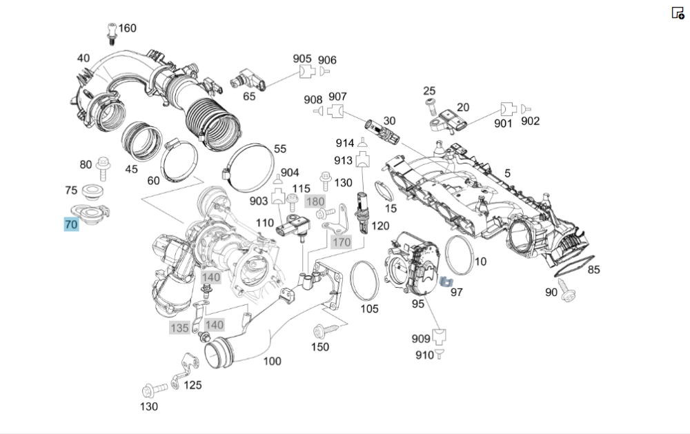 Mercedes-Benz  A2700900341 Кронштейн впускного патрубка CLA C117 CLA Shooting Brake X117 GLA X156 A-class W176 B-class W242 B-class W246 M270 Одесса - изображение 2