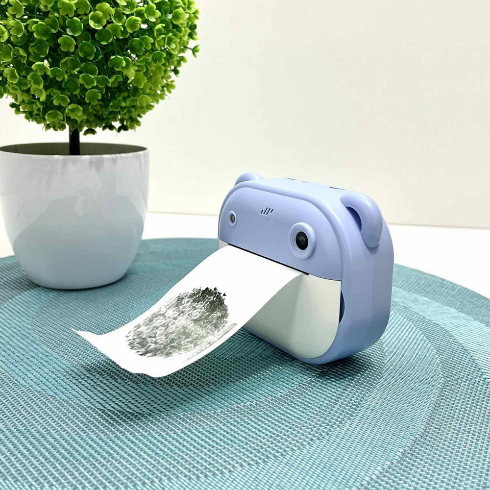 Фотоапарат-принтер фронтальна камера чб друк USB-кабель 2 рулони термопапір звук фото відео ігри SD роз'єм Блакитний (C 66631) Чернігів - фото 6