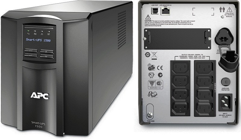ДБЖ APC Smart-UPS 1500VA LCD, Lin.int., AVR, 8 x IEC, SmartSlot, USB, RJ-45, метал (SMT 1500I) Чорний Харьков - изображение 1
