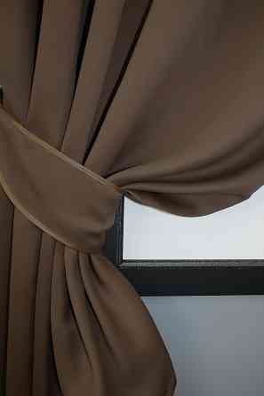 Комплект штор коротких VR-Textil Bagema Rvs № 1238ш Шоколадний 130х170 см 2 шт (35-0033) Київ