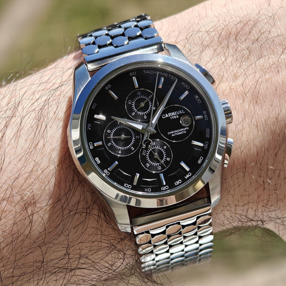 Часы мужские механические Carnival Genius Silver Honey (2 ремешка) Киев - изображение 7