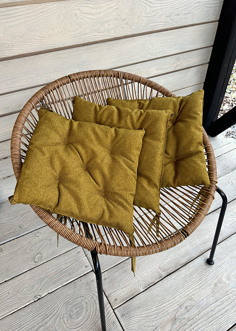 Подушка для стільців (38x38х5 см) Decorator Мальмо колір мустард 84-116 Київ - фото 6