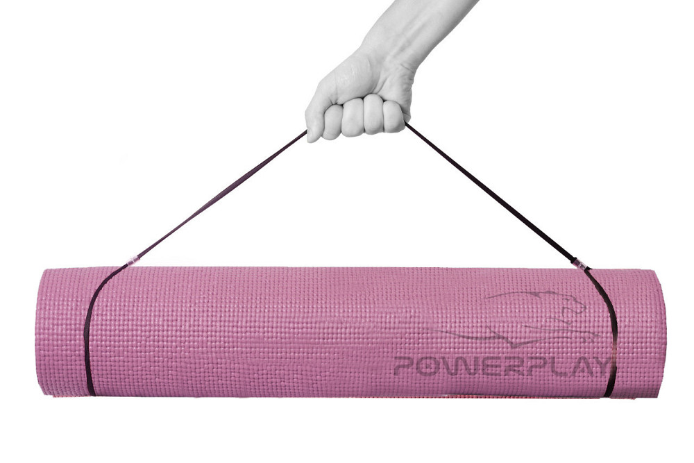 Килимок для йоги та фітнесу PowerPlay 4010 PVC Yoga Mat Рожевий (173x61x0.6) Луцьк - фото 3