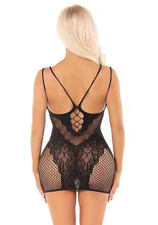 Платье Leg Avenue Lace and Net Mini Dress with Dual Strap One Size, Black Sex Aura Киев