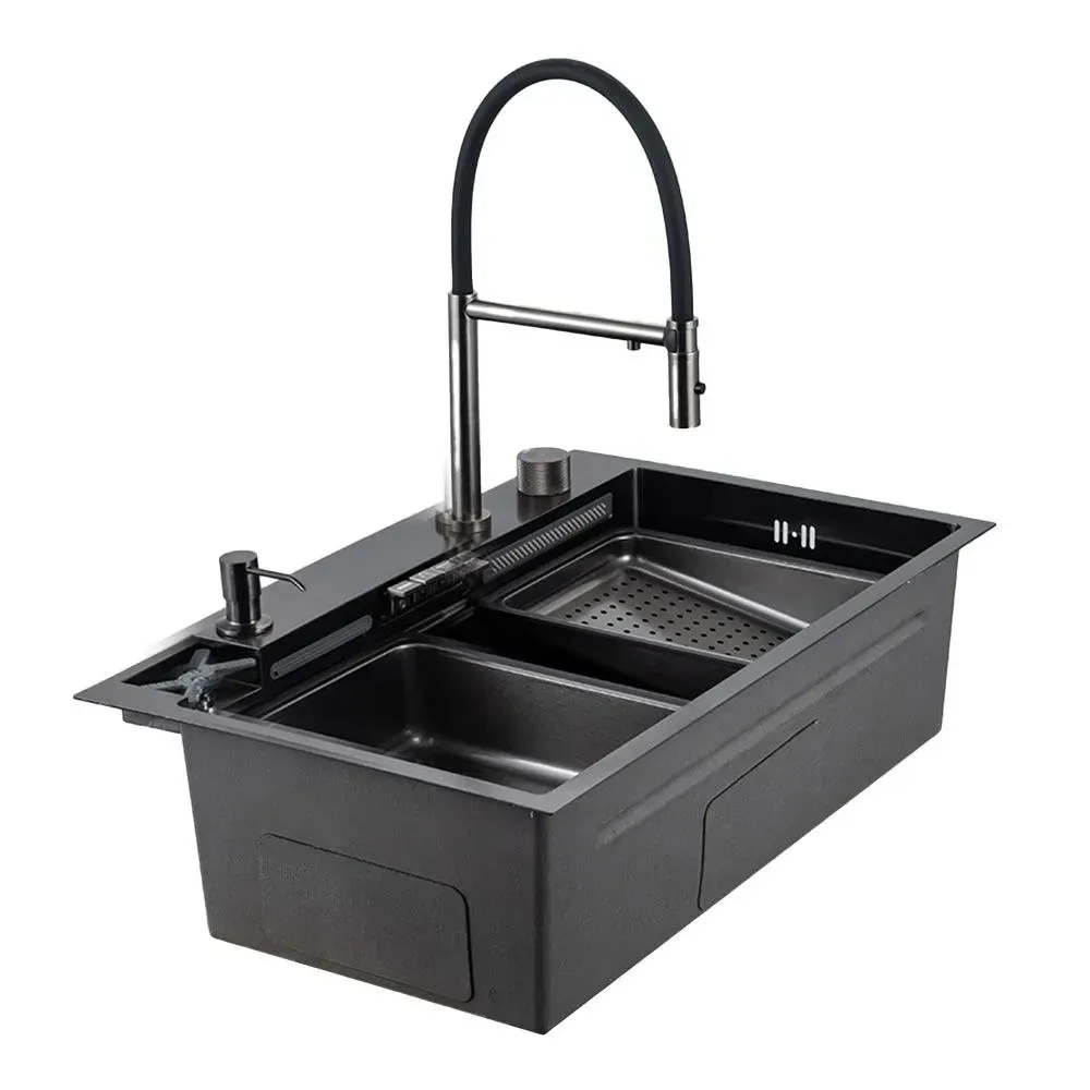 Кухонная мойка GAPPO GS 7547-19 PROFI 750*470 в комплекте со смесителем (3.0/0.8 мм) оружейная сталь Киев - изображение 2
