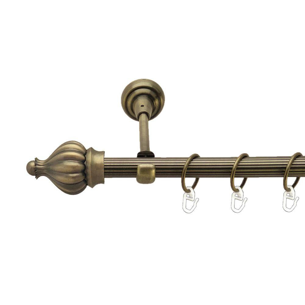 Карниз Orvit Таджа металевий однорядний відкритий рифлена труба кільце металеве Антик 19 мм 200 см (00-00017286) Львів - фото 1