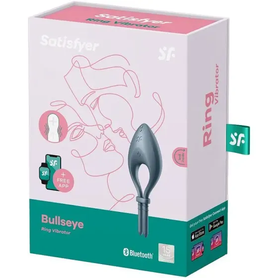 Ерекційне смарт віброкільце ласо з регулюванням розміру Satisfyer Bullseye Dark Blue Львів