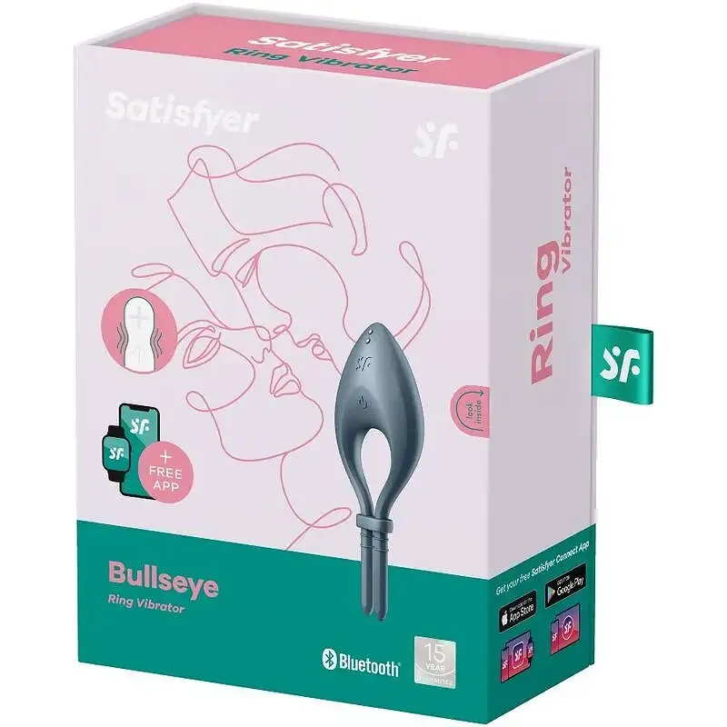 Ерекційне смарт віброкільце ласо з регулюванням розміру Satisfyer Bullseye Dark Blue Львів - фото 3