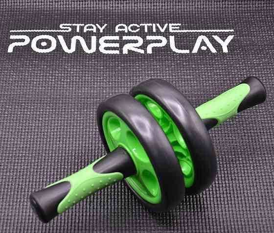 Колесо для преса подвійне PowerPlay 4327 Dual-Core Ab Wheel  Чорно-зелене Луцк