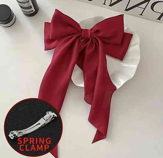 Заколка-автомат "Бант" 18х35 см Бордовий Сміла