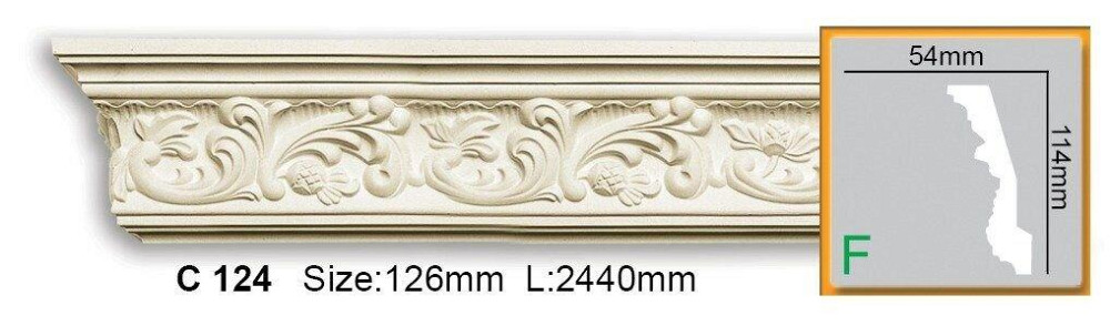 Карниз полиуретановый с орнаментом Gaudi Decor C 124 Flexi Днепр - изображение 2