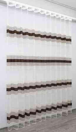 Тюль VR-Textil 1309т Терція Фатин смужки Венге з бежевим та какао 300х270 см (42-0008) Київ