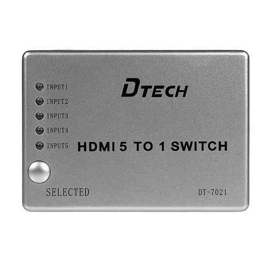 Комутатор 4K@30Hz HDMI 5x1 Dtech DT-7021 (MS) (74-00135) Киев