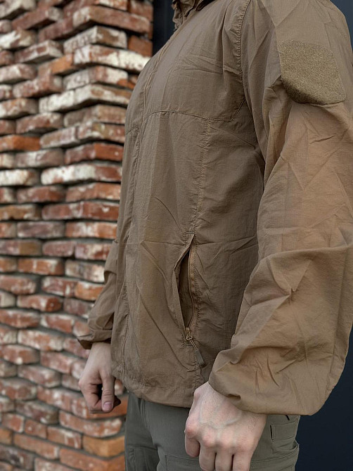 Тактична куртка Pave Hawk койот з аквамолніями, липучками для шевронів і вітрозахистом Львів - фото 4