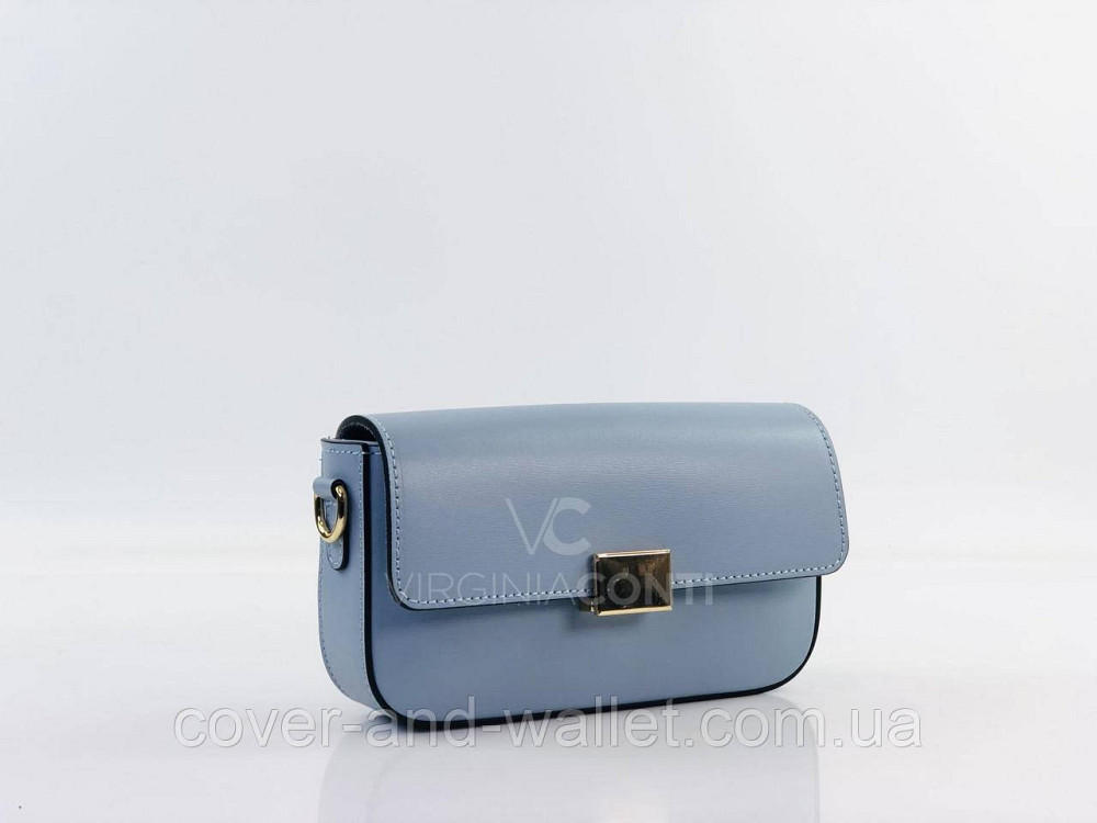 Маленька жіноча сумка в блакитному кольорі з гладкої шкіри Virginia Conti Київ - фото 1