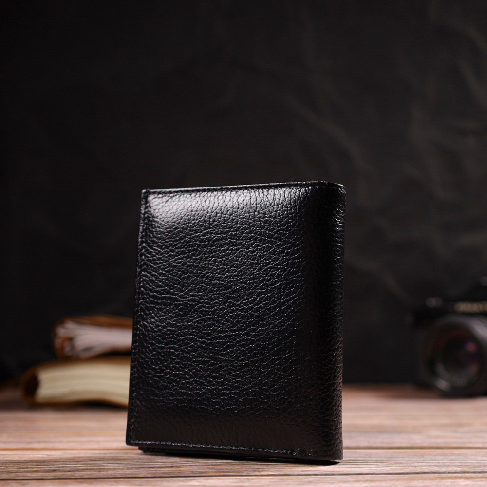 Кошелек для женщин среднего размера из натуральной кожи флотар CANPELLINI 21817 Черный Киев - изображение 8