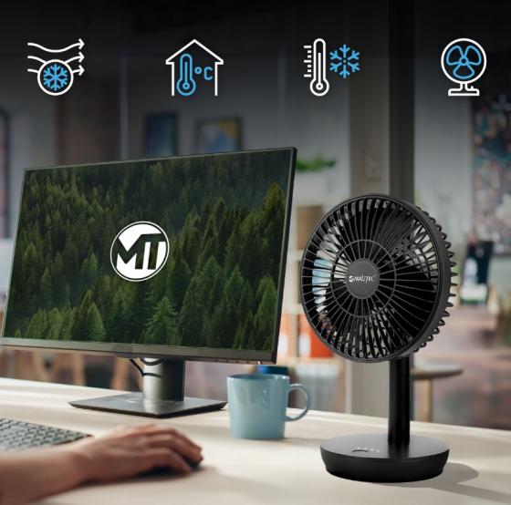 Вентилятор настольный беспроводной MalTec черный (Польша) Киев