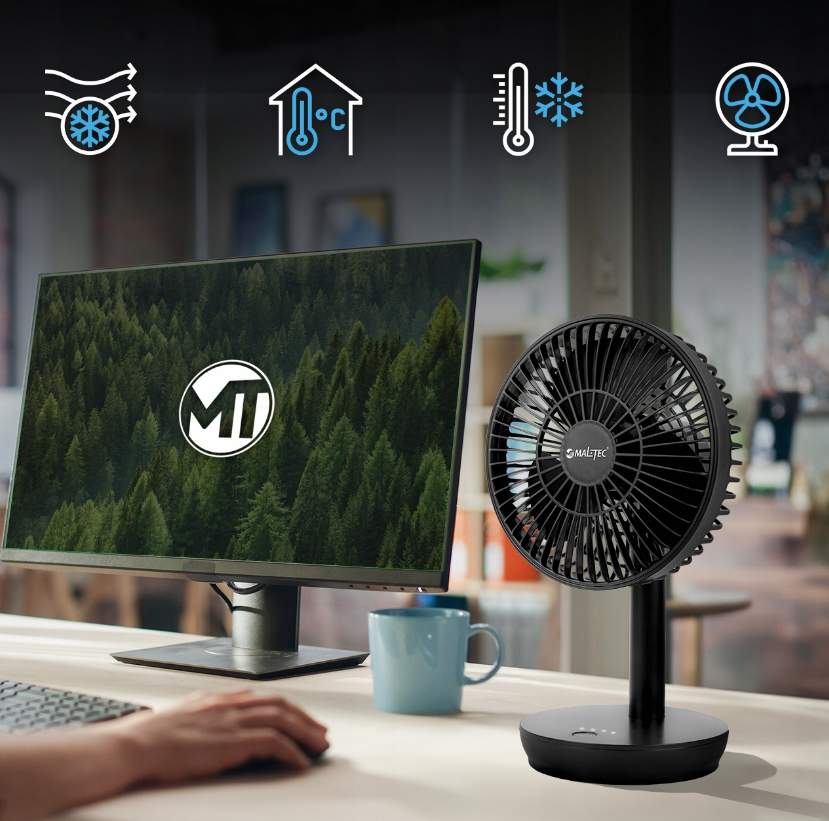 Вентилятор настольный беспроводной MalTec черный (Польша) Киев - изображение 3