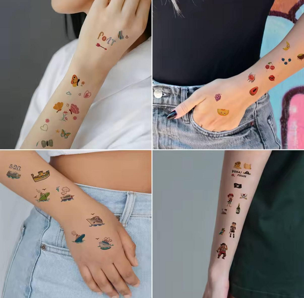 Набор детских временных татуировок — 30 листов (6×10 см) Единороги, динозавры Киев - изображение 4