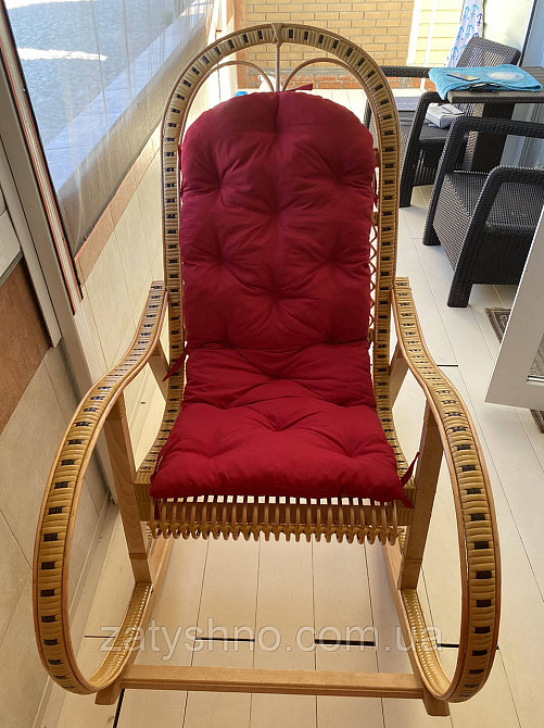 Кресло качалка из лозы | кресло-качалка с подушкой  | качалка снакидкой на подарок Киев - изображение 1