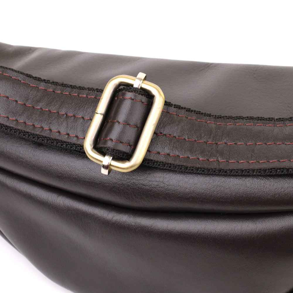 Сумка бананка отменного качества из гладкой натуральной кожи Shvigel 23144 Коричневый Киев - изображение 7