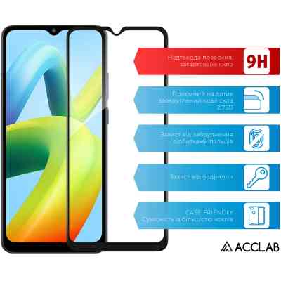 Стекло защитное ACCLAB Full Glue Xiaomi Poco C50 Black (1283126589713) Винница