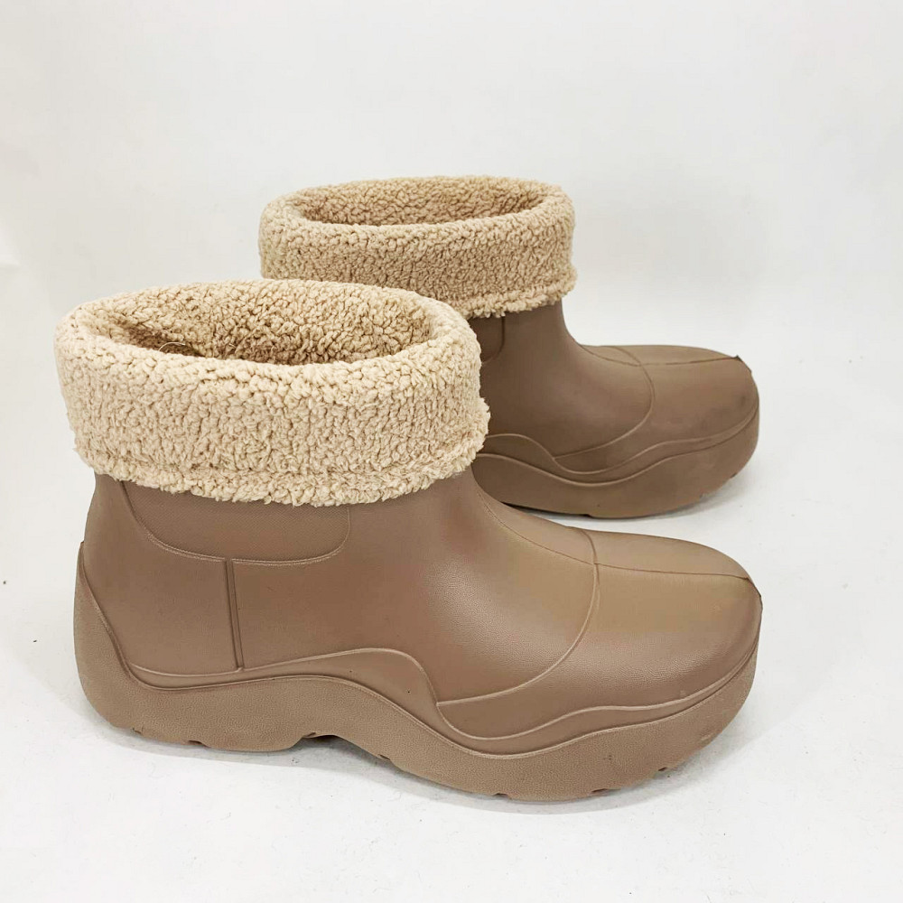 Галоши утепленные черного цвета 39р 24см, Галоши зимние, Женские дутики на затяжке SY-69 Львов - изображение 2