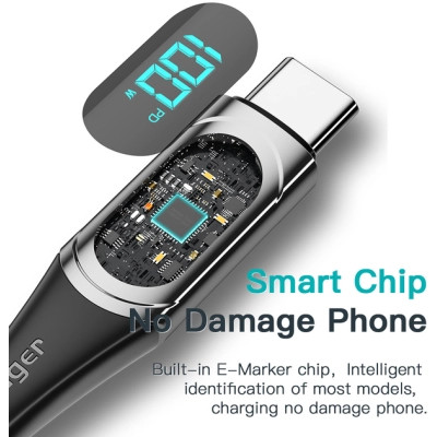 Дата кабель USB-C to USB-C 2.0m 100W Digital Display black Essager (ES-XCTT1-YDA01) Вінниця - фото 8