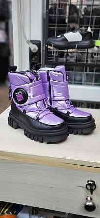 Детские зимние дутики термо сиреневые для девочек 34,35 Николаев