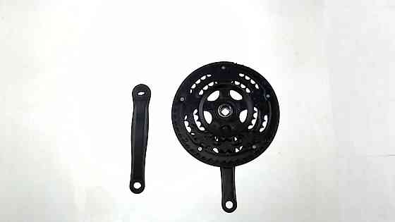 Зірки велосипедні (передні) 28/38/48T (+2 шатуни L-17 см, квадрат, чорні, із захистом) Мукачево