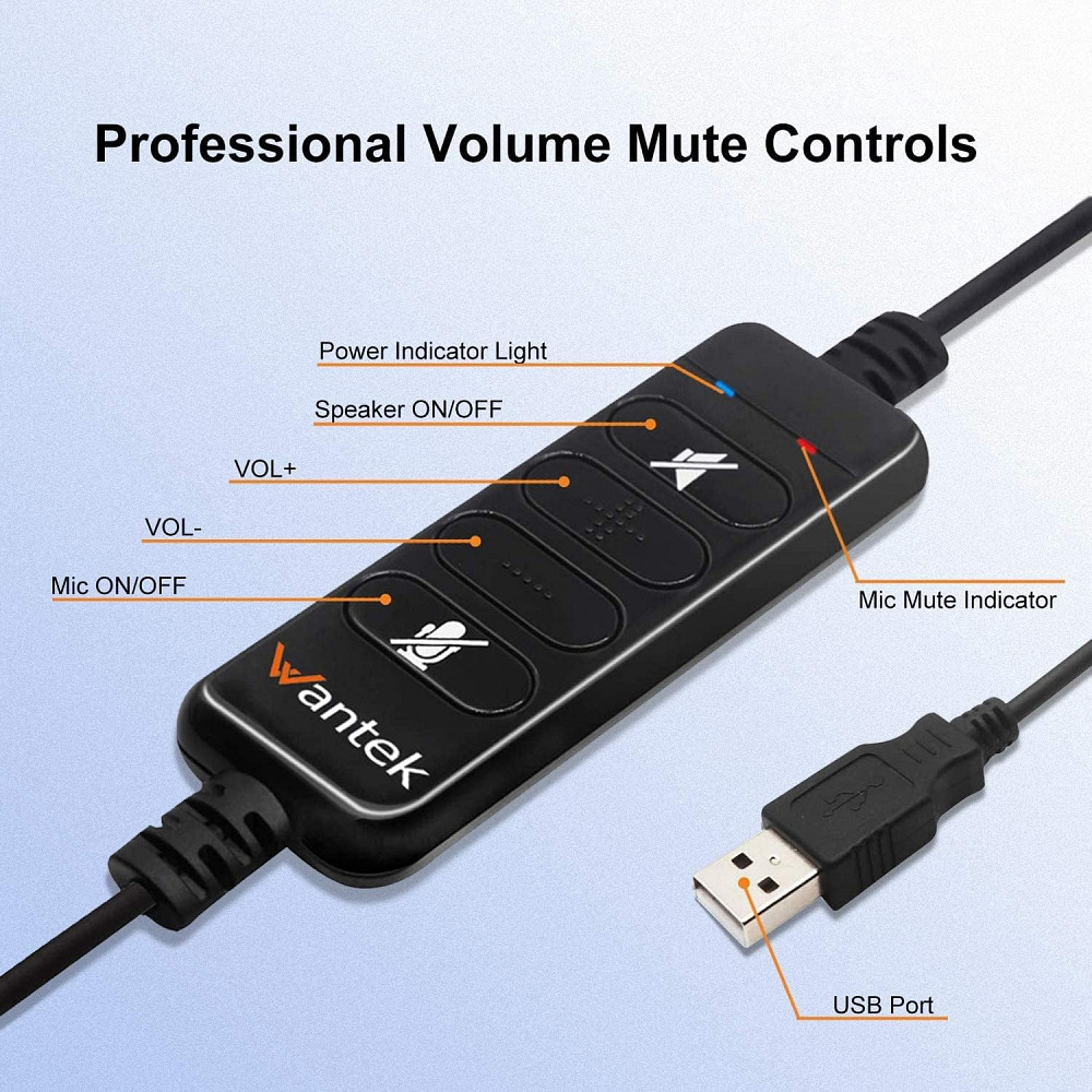 Провідна телефонна гарнітура навушники Wantek 602 usb Луцк - изображение 3