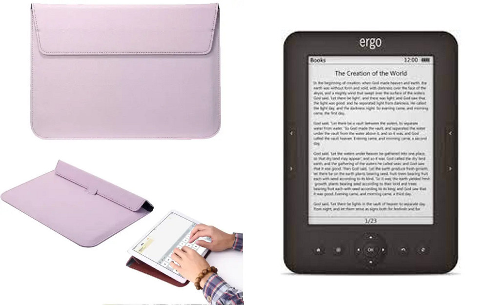 Чохол-конверт VitoCase для Ergo Book 0612, з функцією підставки для книги Фіолетовий Київ - фото 1