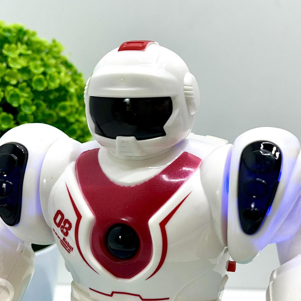 Робот функціональний з LED-підсвічуванням звуки та команди українською мовою 21см Біло-червоний (TK-31140 UK) Чернігів - фото 2